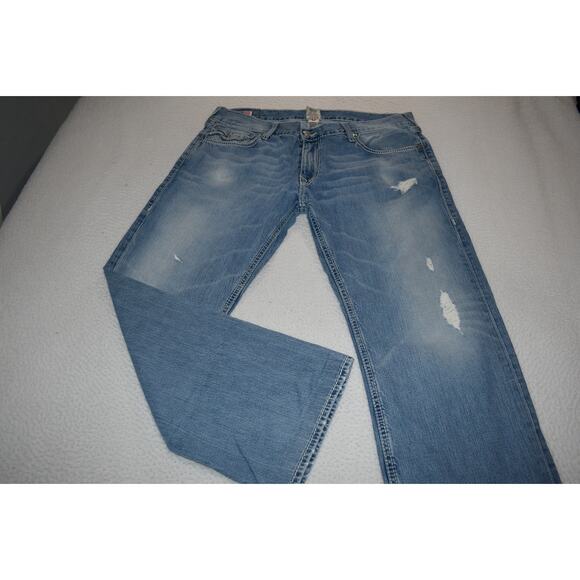 Vintage True Religion Jeans Mens Size 38 x 30Ricky Baggy Loose Fit Blue Y2K